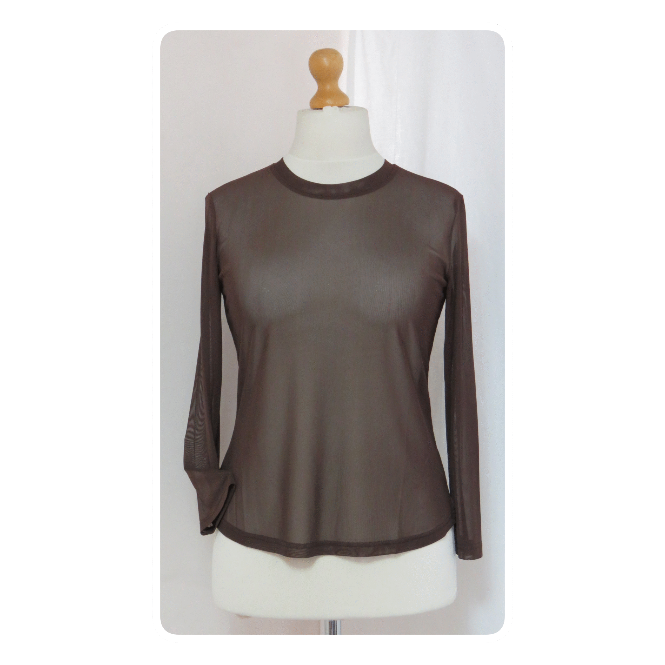 Chocolate brown, mesh, layering top