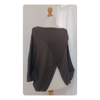 Chocolate brown, crossover, batwing jumper